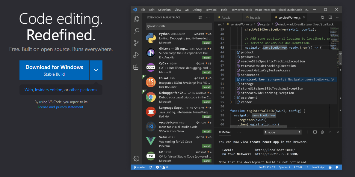 vscode homepage